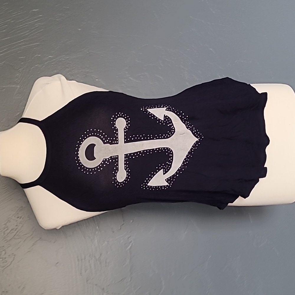 Navy Anchor Halter Top